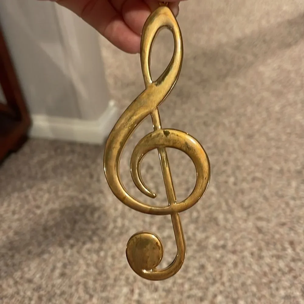Vintage Music note gold metal Ornament